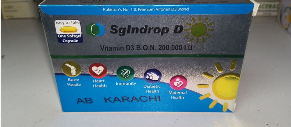 image showing a box of sg indrop d 2,00,000IU capsule