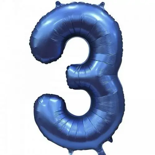 Прев'ю: Цифра 30" (76 см) КИТАЙ  сатин темно-синя під гелій 0-9