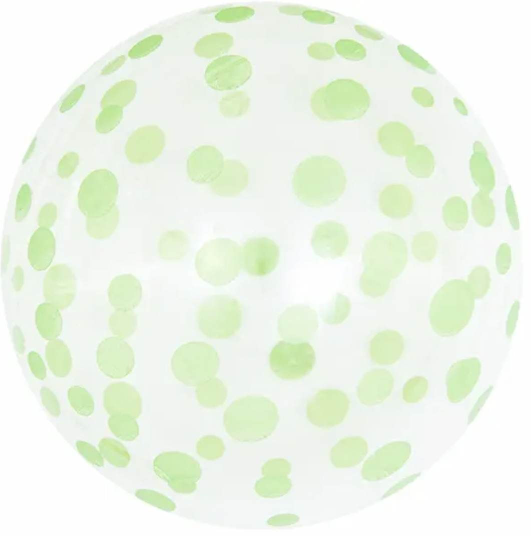 Бабл 18" КИТАЙ-КТ Кристал прозорий - зелений горошок