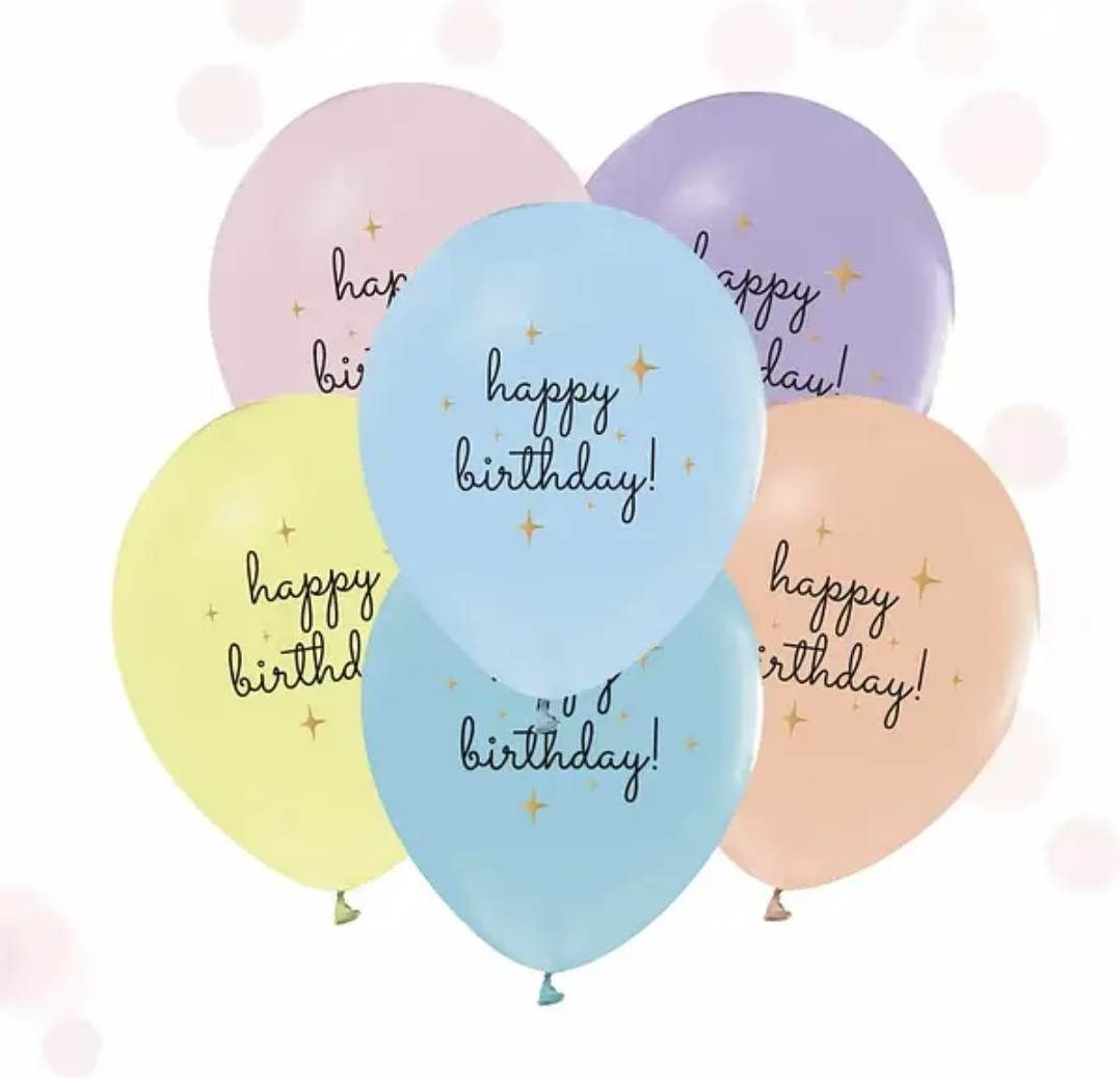 Куля 12""Твоя забава" Happy Birthday. Макарун