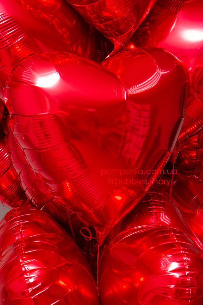 Прев'ю: Набір червоних фольгованих сердець
