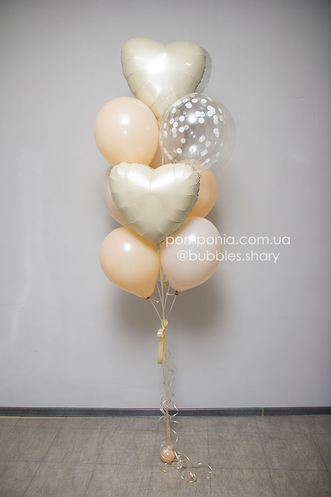 Прев'ю: Бежева композиція гелієвих кульок