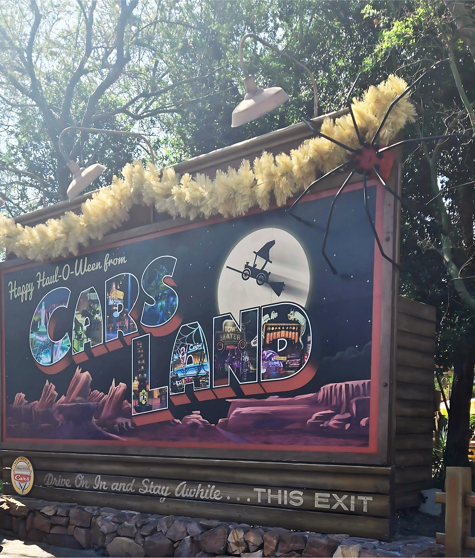 Cars Land Halloween Sign
