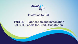 INVITATION TO BID: PNB SS _ Fabrication and Installation of SEILLabels for Gredu Substation