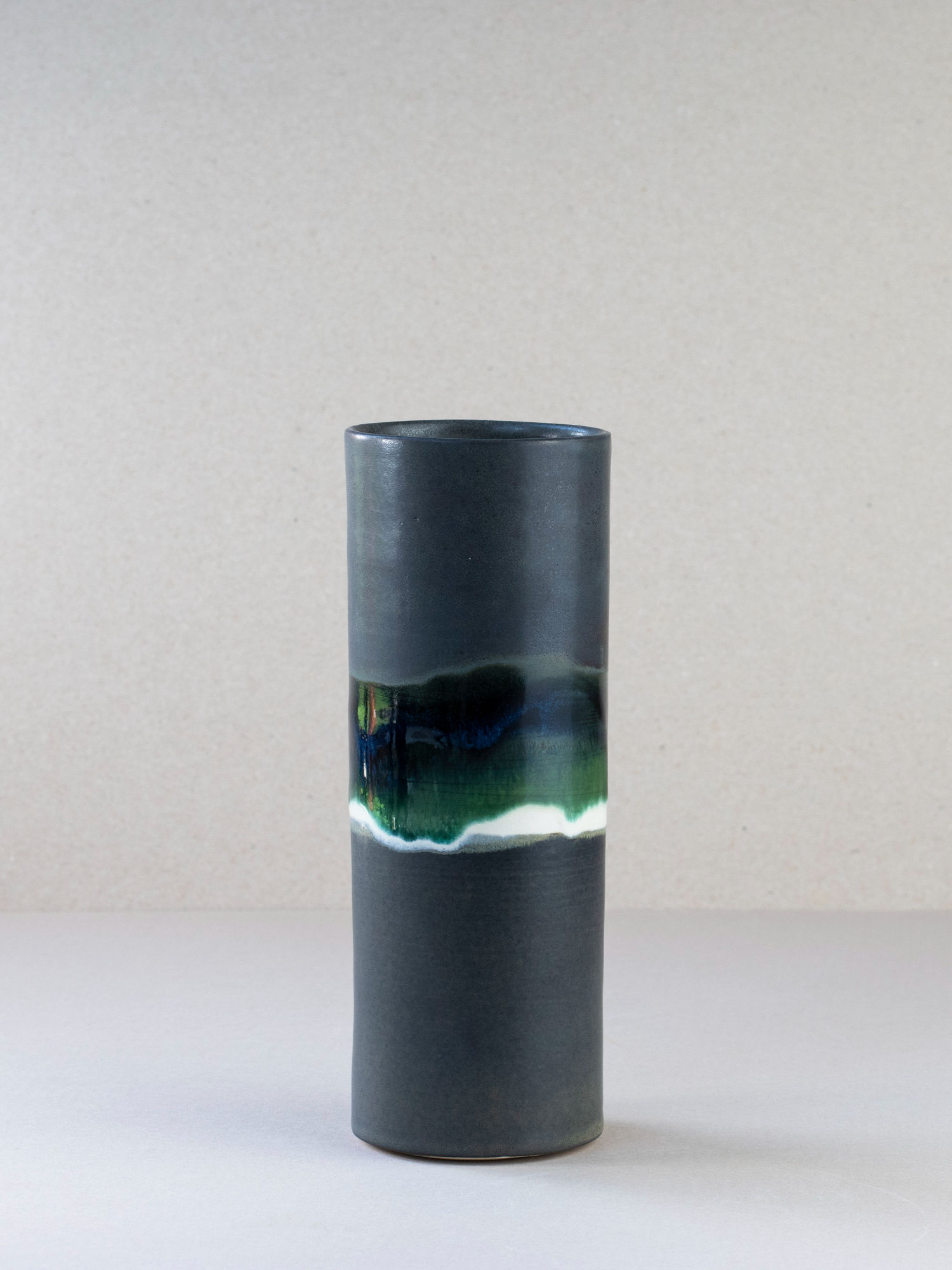 Layer Glaze Tall Cylinder Vase