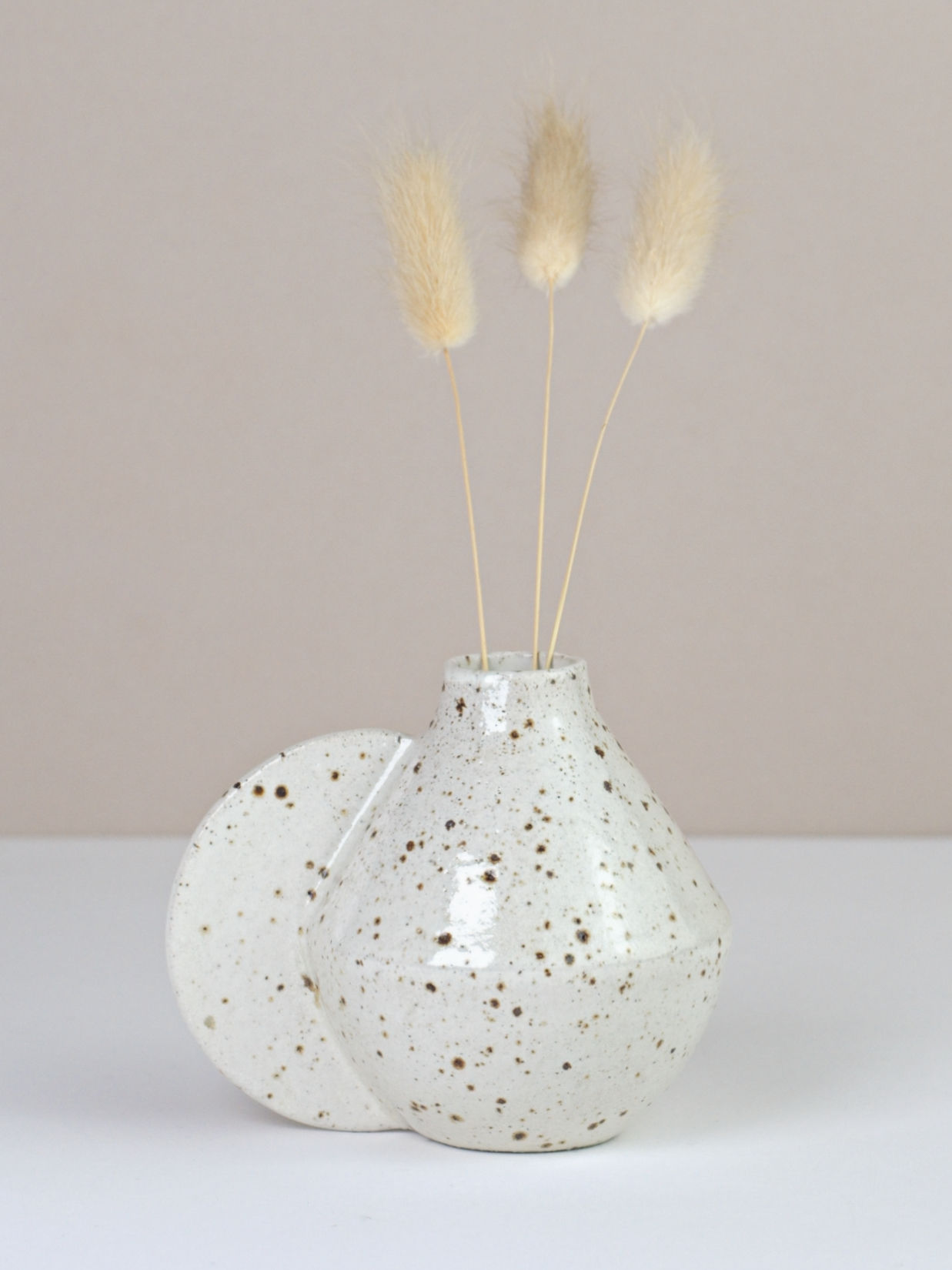 White Fleck Bud Vase