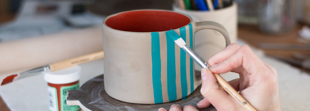 ceramic workshop candle holder centrepiece
