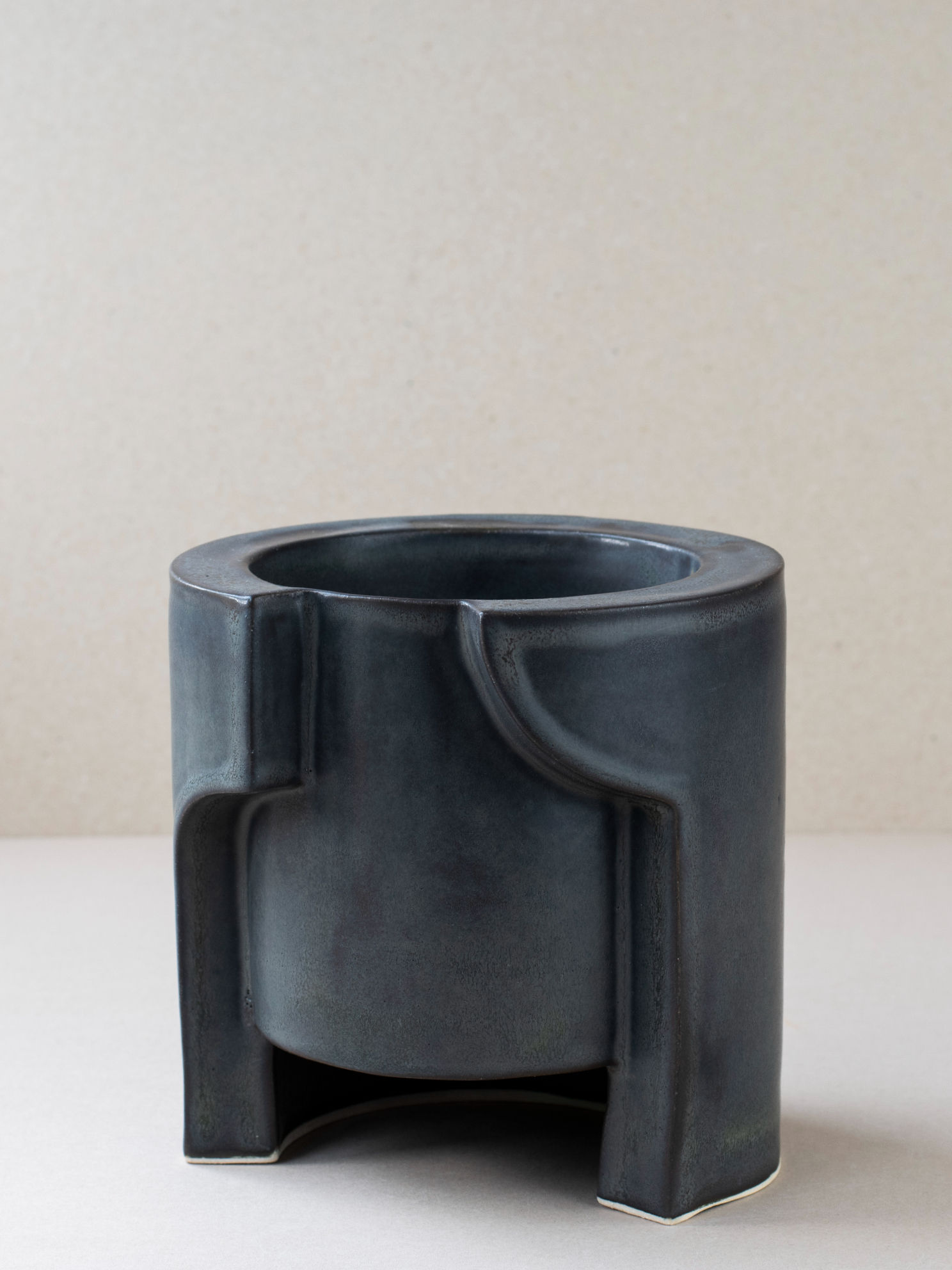 Black Smoke Sculptural Plant Pot