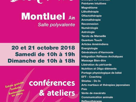 Salon Bien-être à Montluel, les 20-21 octobre 18