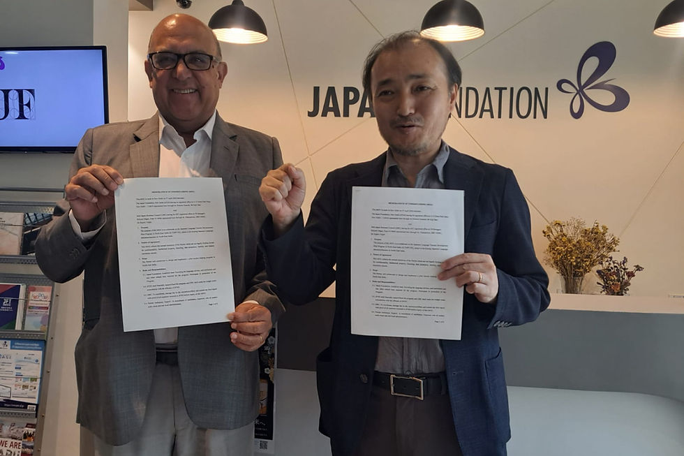 Rajeev Gupta, Chairman, North East India Committee, IJBC and Koji Sato, Director General, Japan Foundation announced the signing of Memorandum of Understanding (MoU)