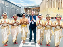 Anand Vijay Singh with Performers at Bharat Pavilion, EXPO 2025.