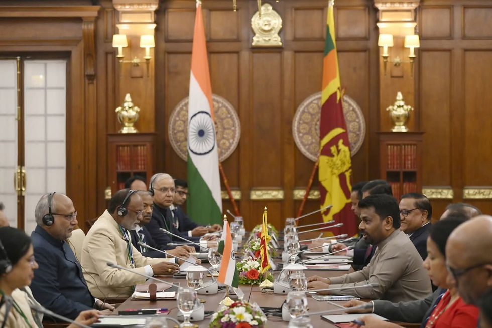 Vice President of India C. P. Radhakrishnan meeting Sri Lankan leadership to strengthen bilateral ties