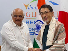 Japanese Ambassador Ono meeting Gujarat Chief Minister Bhupendra Patel to discuss industrial cooperation and investment