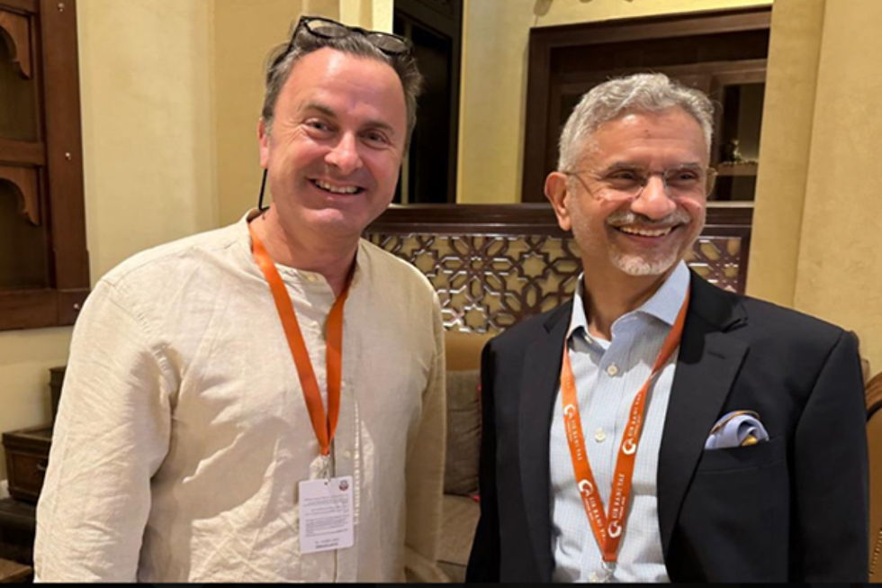 EAM S Jaishankar with Luxembourg’s Deputy Prime Minister and Foreign Minister Xavier Bettel