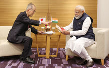 Padma Shri Dr. Tomio Mizokami with Prime Minister Narendra Modi at G7 Hiroshima Summit