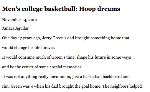 Hoop Dreams, Daily Pilot