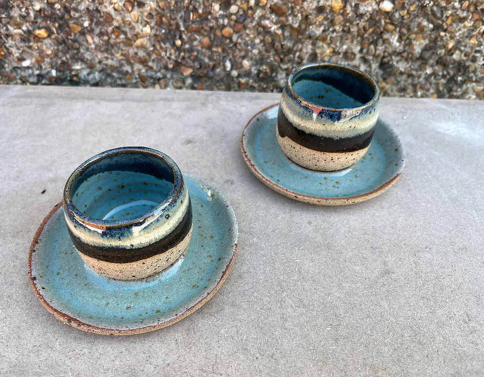 Thumbnail: BLUT Hand-thrown Stoneware Espresso Tumbler and SaucerA