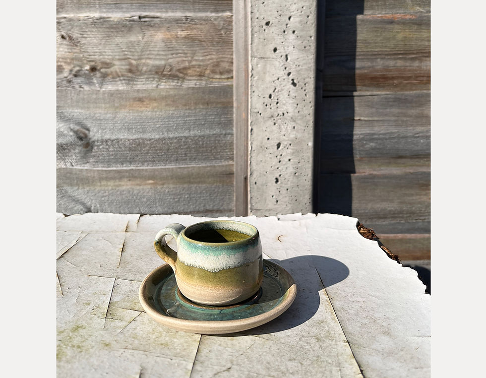 Thumbnail: BLISS Hand-thrown Stoneware Mug & Saucer Set