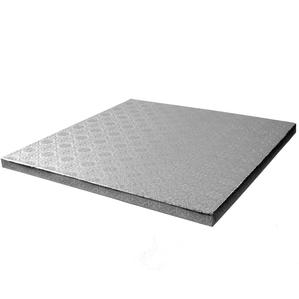Thumbnail: O'Creme Square Silver Cake Drum Board, 1/2" Thick