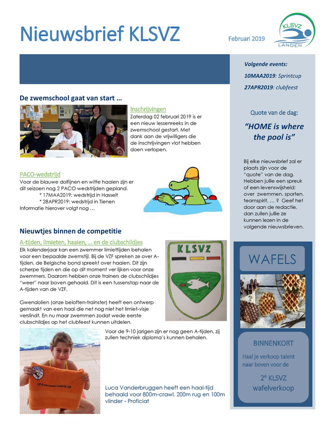 Nieuwsbrief februari 2019