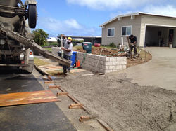 Concrete driveway pour