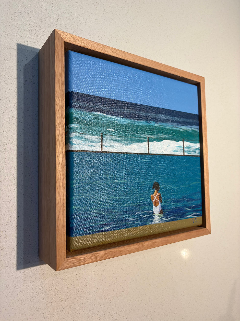 Thumbnail: Alone in the Ocean Pool - Framed Original Painting