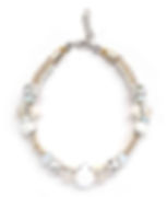 Statement choker with clear crystals, white teardrop stones, and adjustable closure.