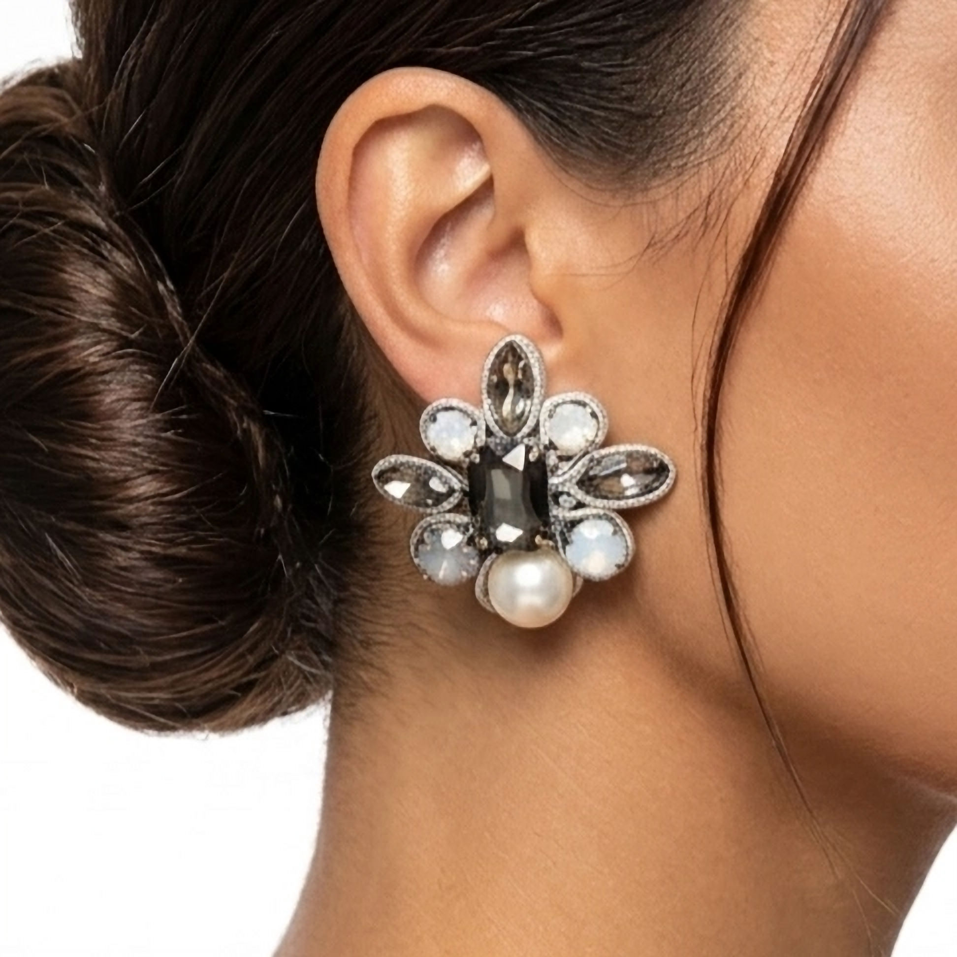 Earrings 1654 clip grey