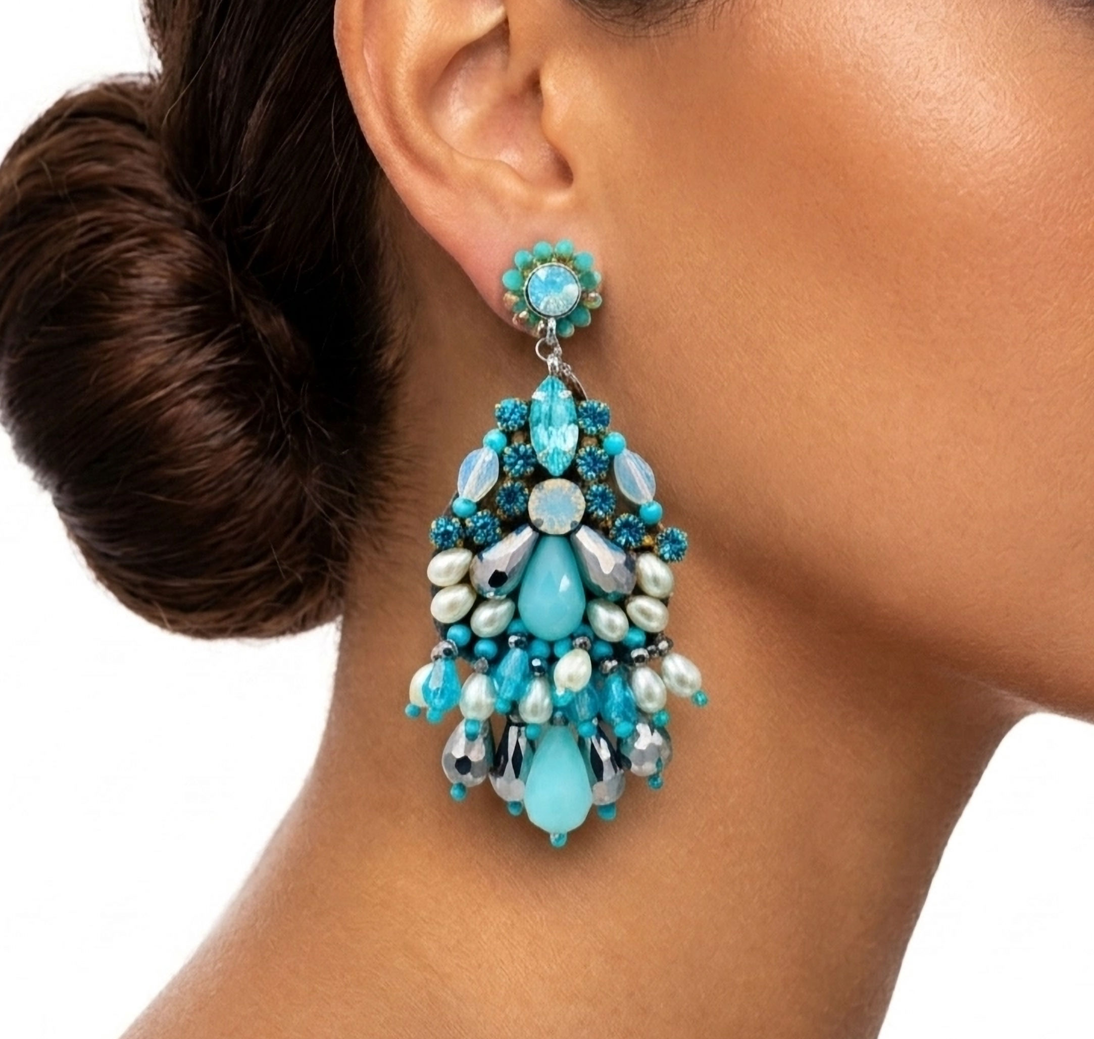 Earrings 1565 green/blue