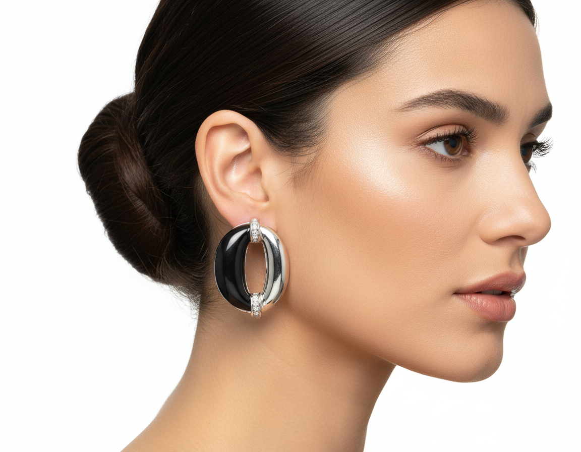 Orecchini COCO placcati rodio