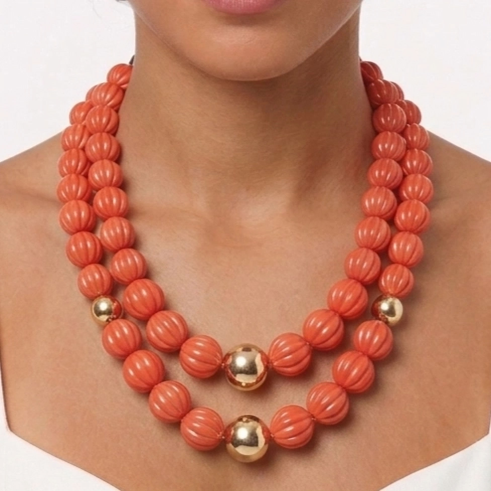 Collana 2353 resina rosso