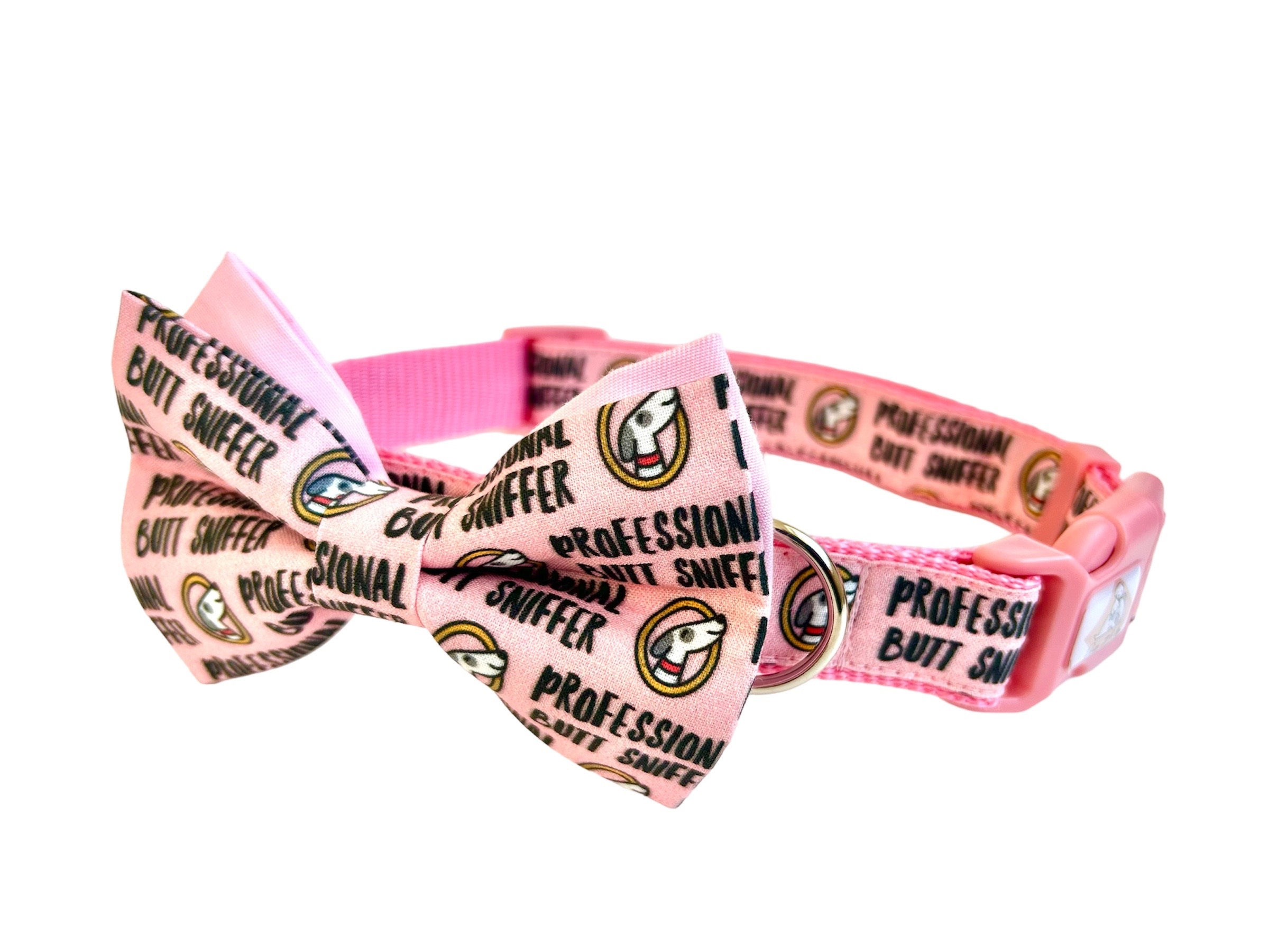 Pink Professional Butt Sniffer Collar and Bowtie