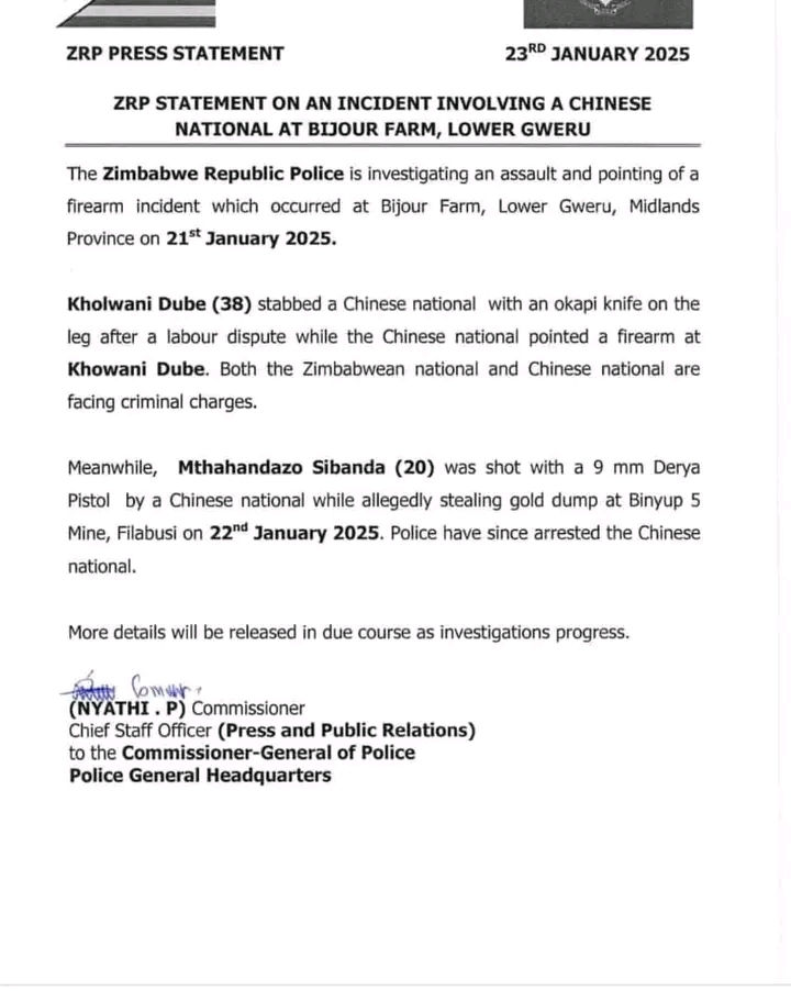 Zimbabweans and Chinese Nationals Embroiled in Violent Clashes