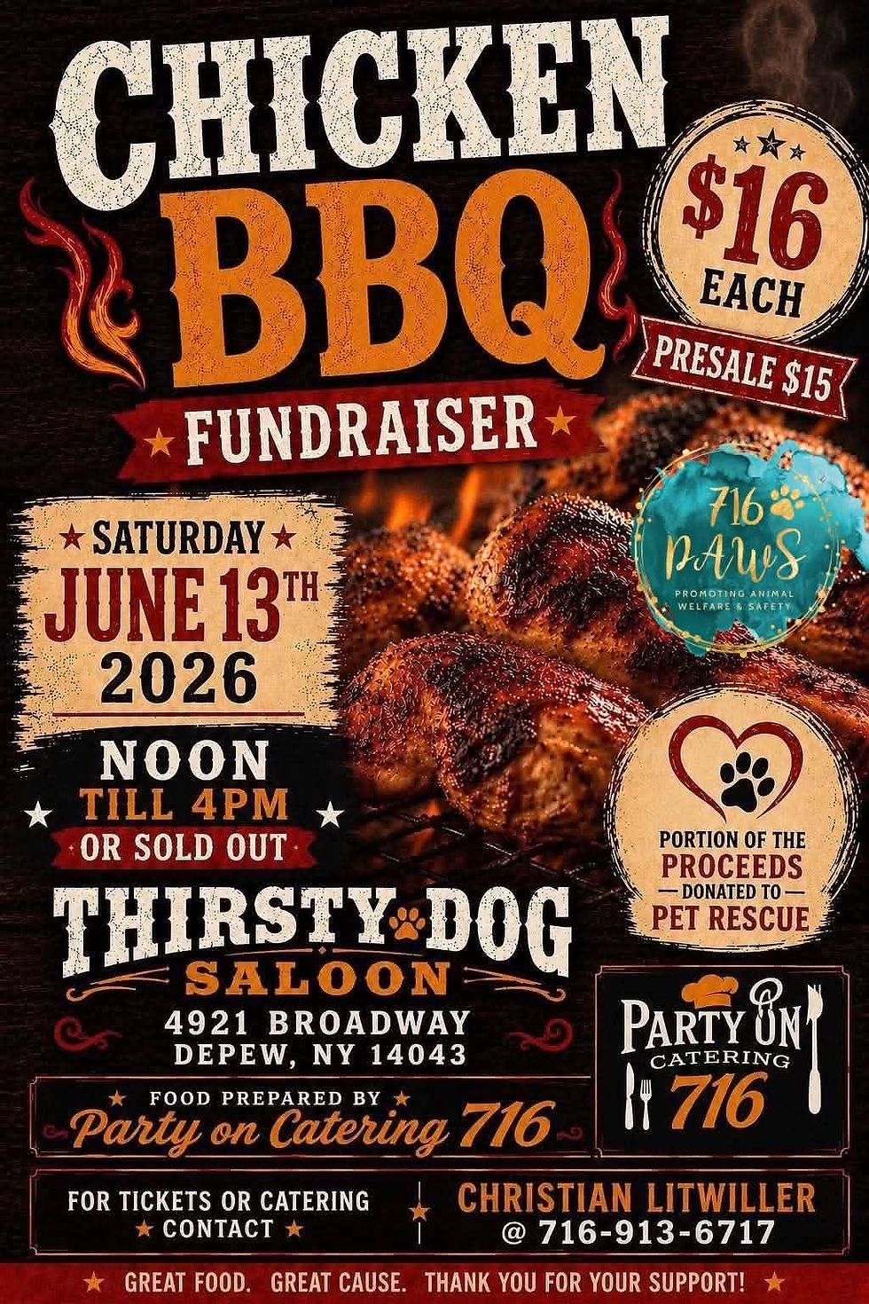 Chicken BBQ Fundraiser - Thirsty Dog Saloon