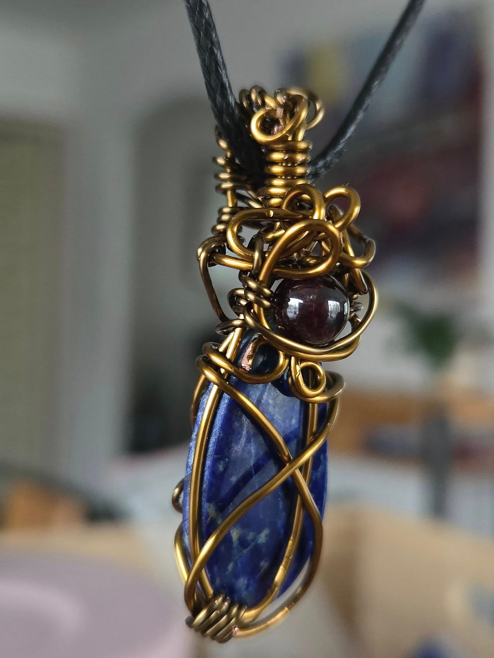 Miniature : Collier lapis-lazuli & grenat