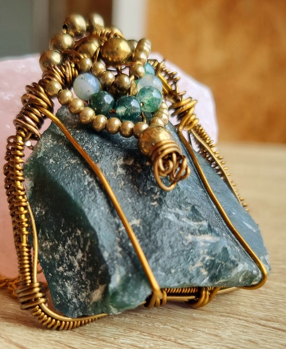 Miniature : Collier agate mousse 