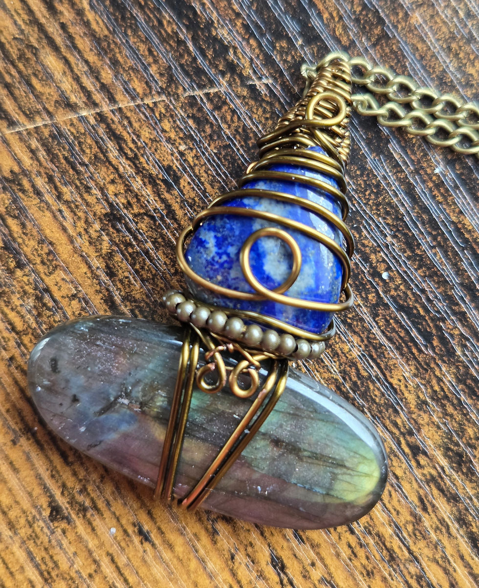 Miniature : Lapis-lazuli & labradorite 