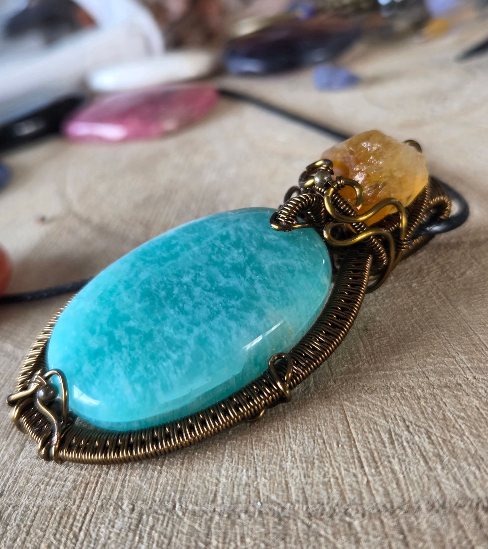 Miniature : Amazonite & citrine 