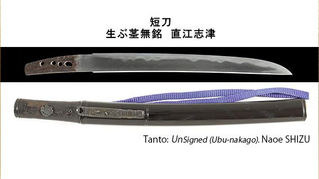 短刀　生ぶ茎無銘　直江志津
