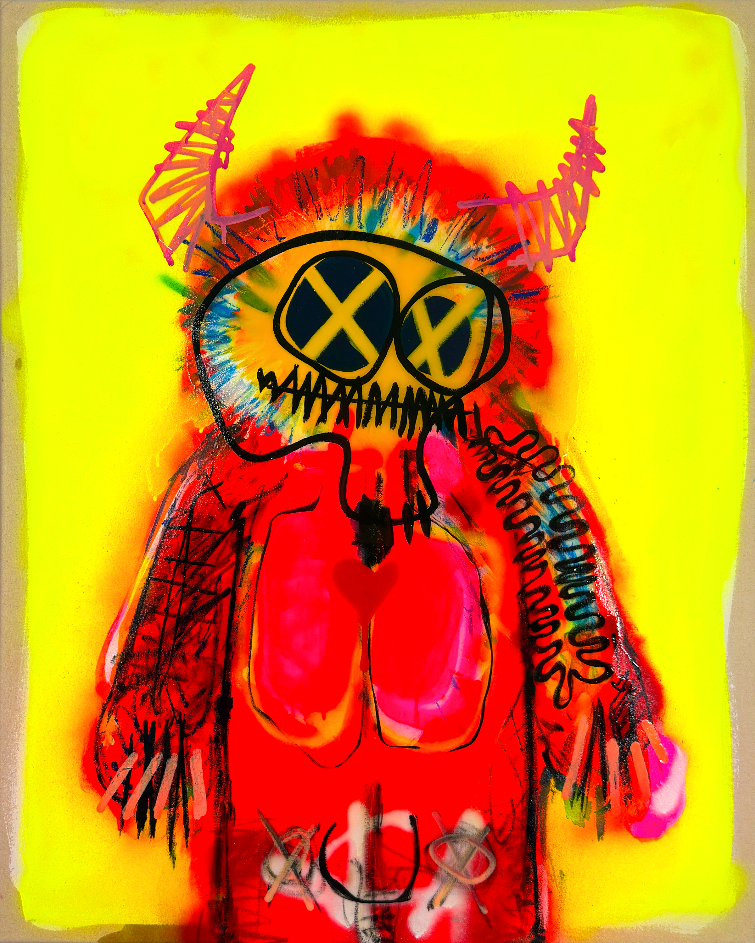 Horns 80x100cm Acrylic, spray paint and resin on canvas, 2026.jpg