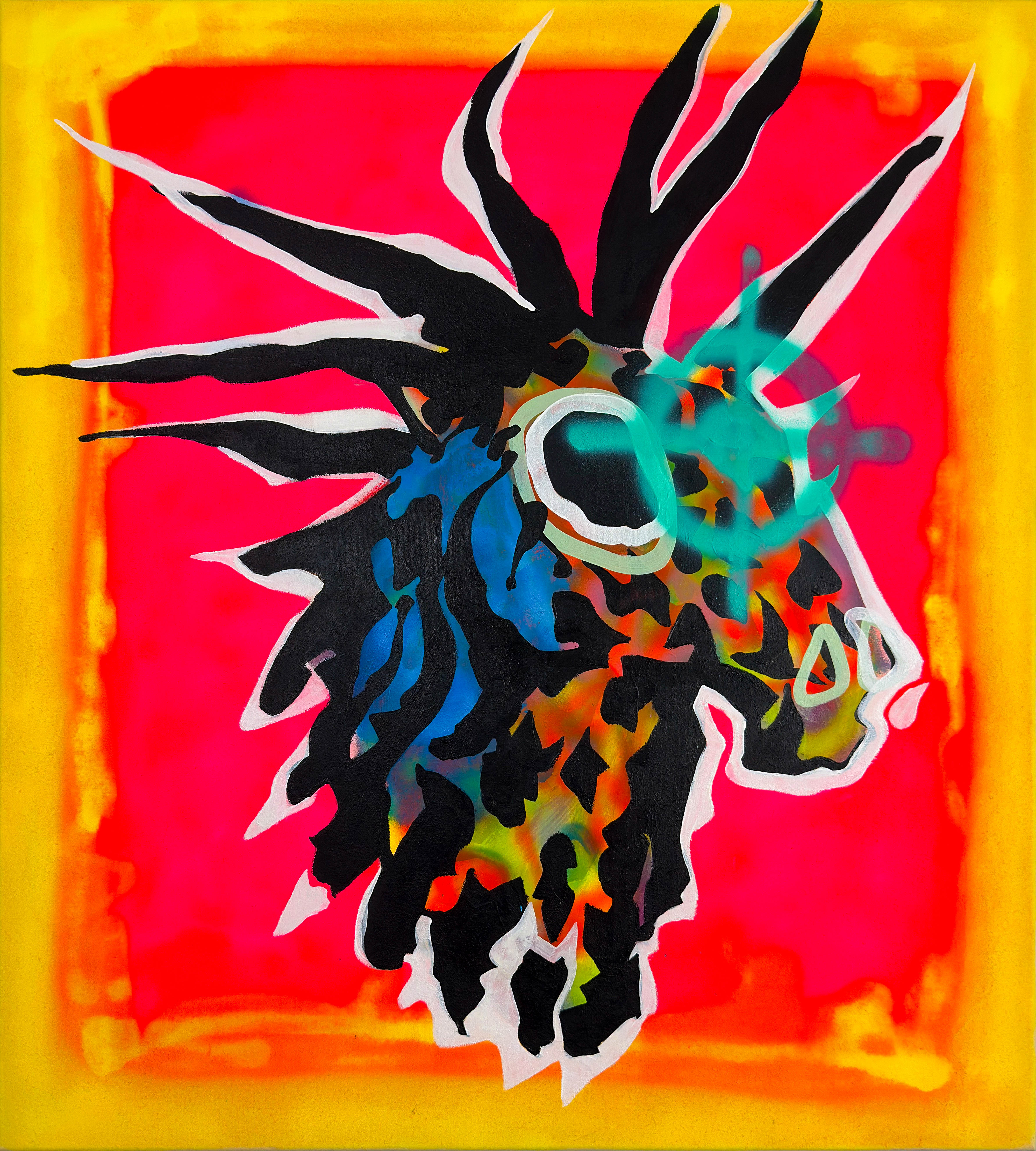 Headshot 90x100cm Acrylic and spray paint on canvas, 2026.jpg