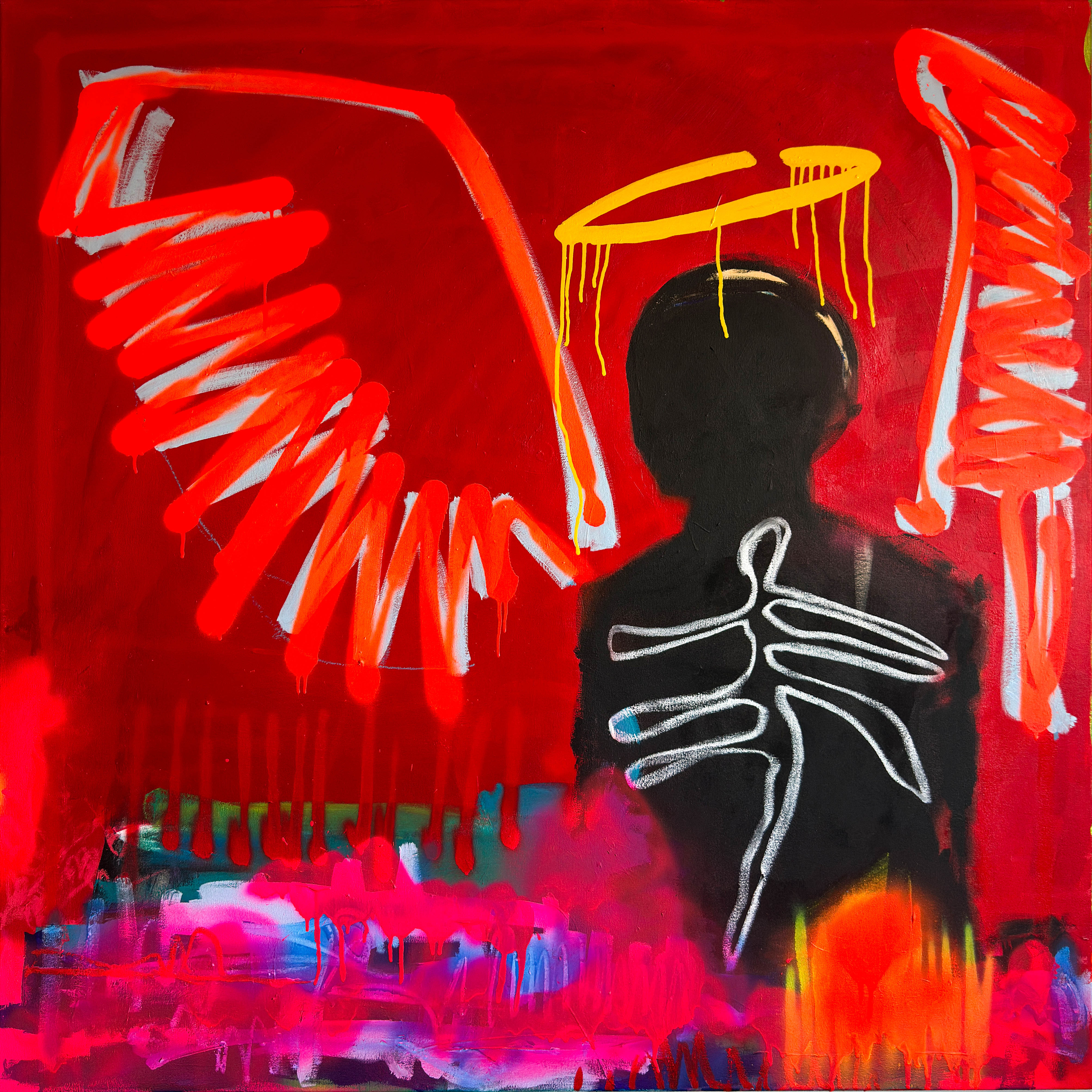 Wash Over Me 120cmx120cm Acrylic and spray paint on canvas, 2026.jpg