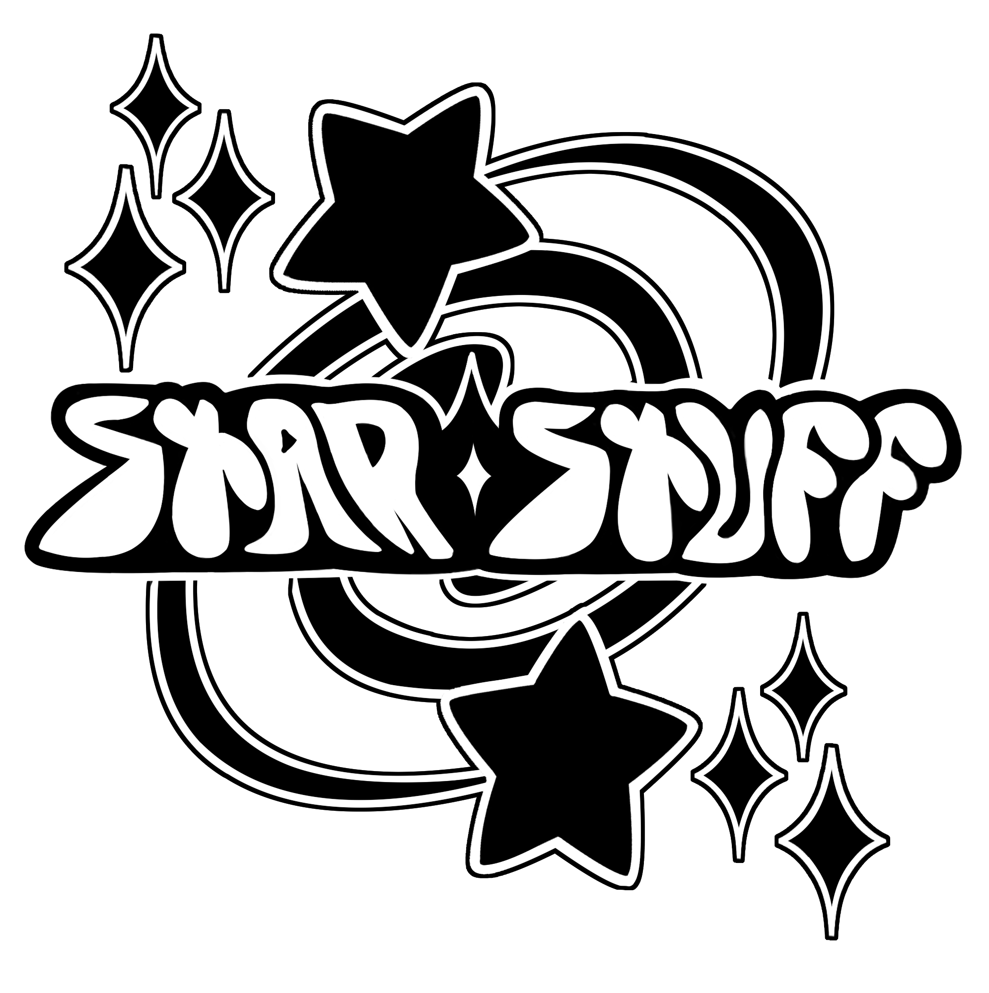 A black "star stuff" logo