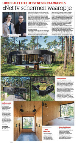 Reportage in HLN Weekend over Bosvilla Zwarte Zwaan met interieurfoto's
