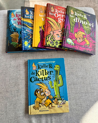 Reeks Kalle kinderboeken met gesigneerd exemplaar en illustratie
