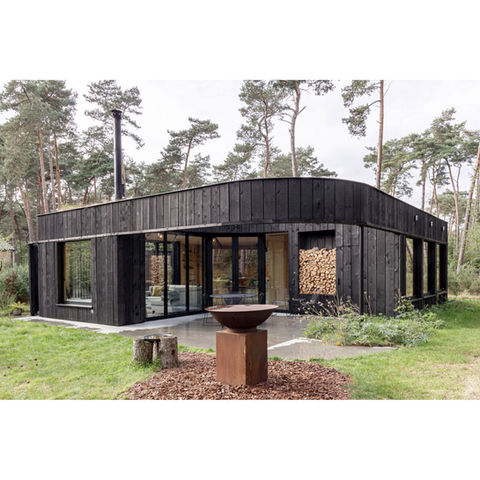 Exterieur van Bosvilla Zwarte Zwaan natuurhuis ontworpen door Buro Bauer