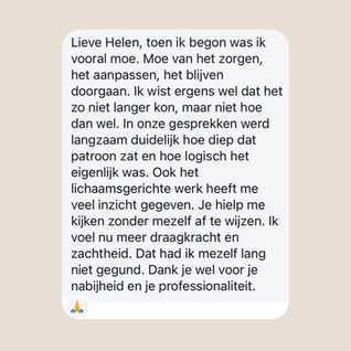 Review 4 van cliënt uit de praktijk