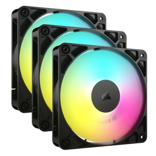CORSAIR - Corsair RS120 ARGB PWM 12cm Case Fans (3 Pack), Magnetic Dome Beari...