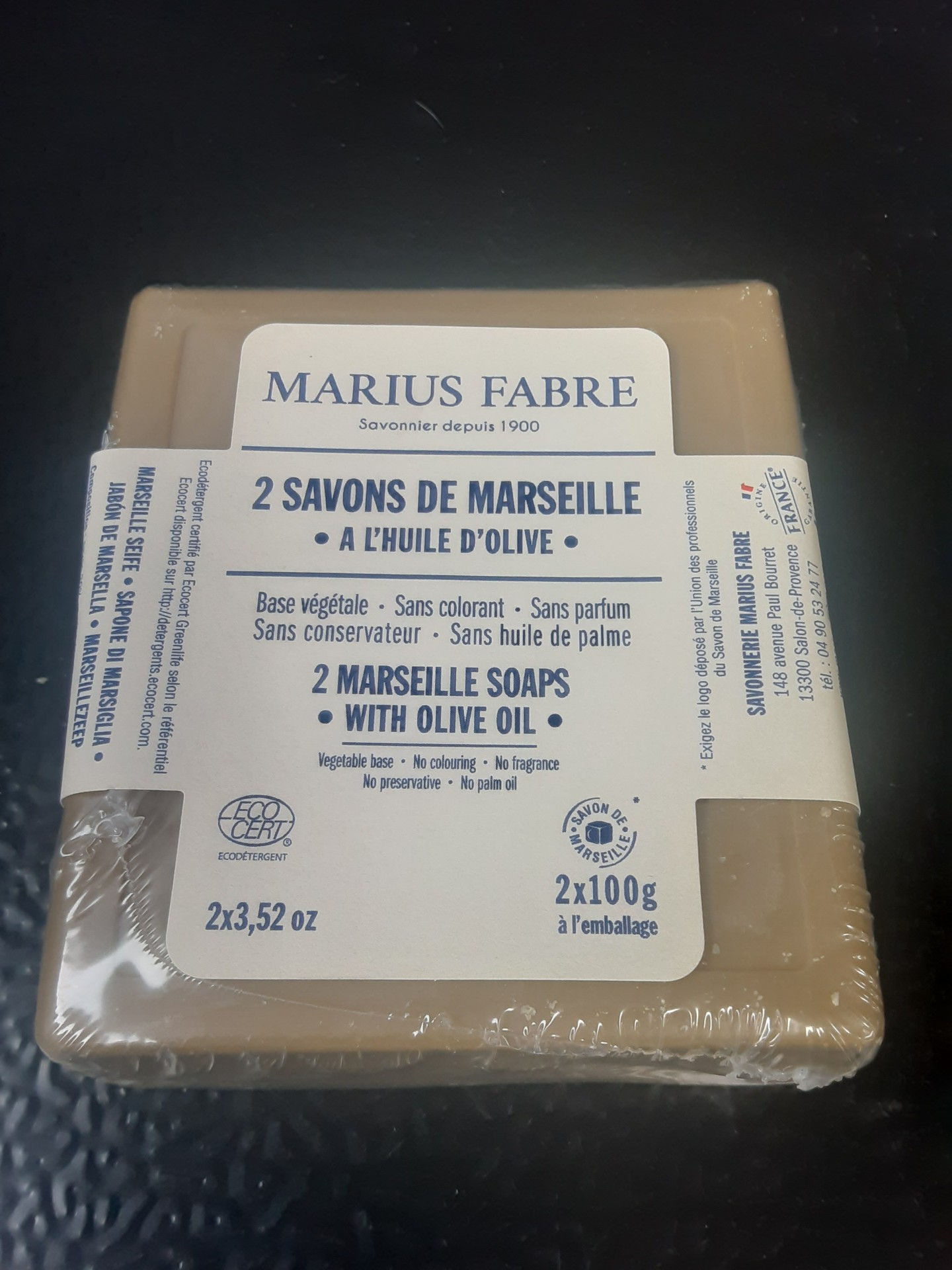 Lot de 2 savons Marseille vert 2 x100 gr