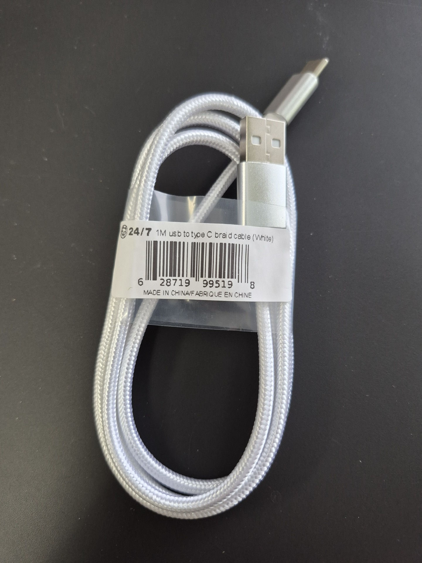 24/7 1M usb-usb-c nylon